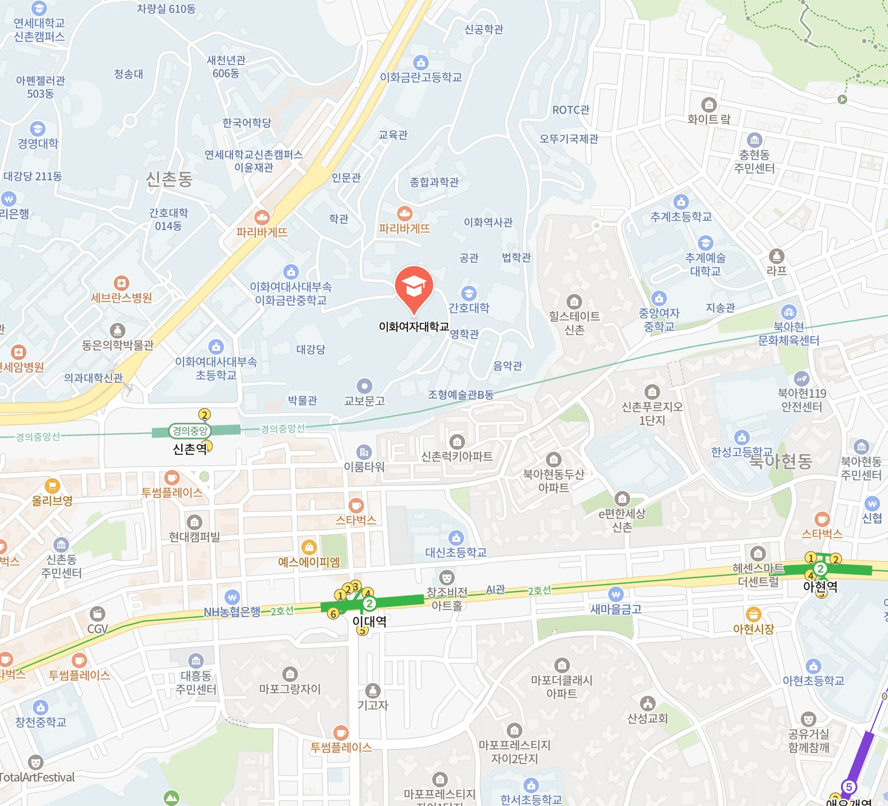이화여자대학교 ECC 이삼봉홀 위치 안내